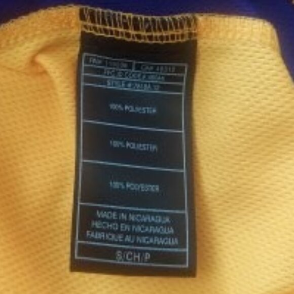 Adidas NBA LA Lakers Jersey Yellow Polyester Men's Size S RN#119208 - Picture 8 of 11